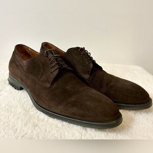 Aquatalia Men’s Decker Suede Oxford Dark Brown Dress Shoe Size 11